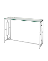 Открытые, Консоль БРУКЛИН 120х40 (Прозрачное стекло/Сталь серебро)