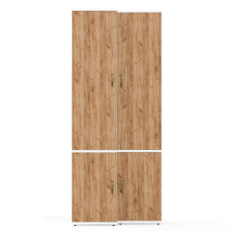 Узкий шкаф с пятью полками и пенал для одежды Лидер-8 МД 23Б