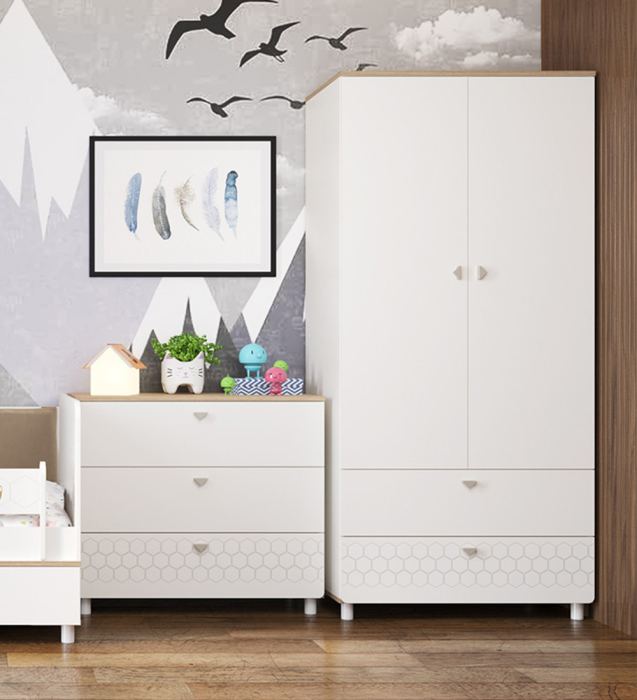 Детские комнаты, Шкаф для одежды с комодом для детской Эйп