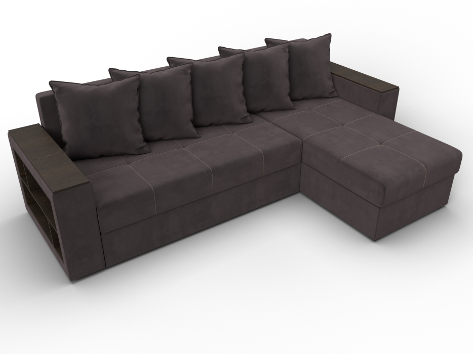 Диваны угловые в гостиную, Диван угловой Дубай Лайт угол универсальный, велюр