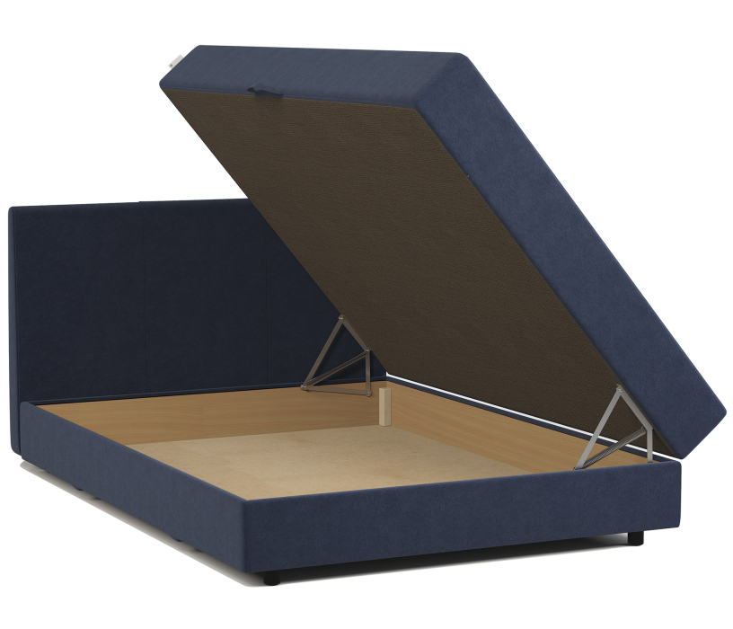 Мягкая кровать, Кровать тахта двуспальная с подъемным механизмом и матрасом Классика 140, велюр