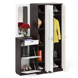 Модульная прихожая с зеркалом П-6-500 № 49 фрезеровка ромб