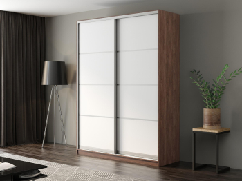 Шкаф-купе Айсберг 170 ШАМОНИ ТЕМНЫЙ (белый/глухой)