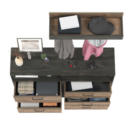 Два комода с нишей и тремя ящиками и вешалкой для одежды Трувор