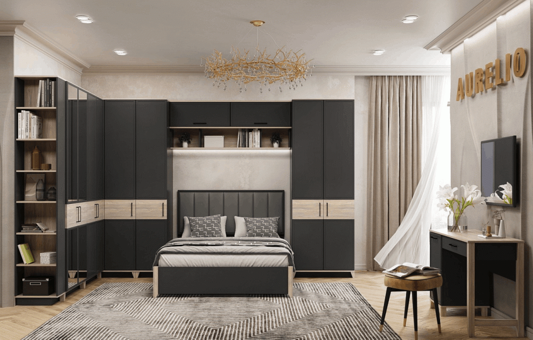 Угловые шкафы, Модульная система AURELIO (модуль 56) Шкаф угловой Правый