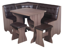 Кухонные уголки, Кухонный уголок Стиль 1Л (со столом СТ3) Ясень шимо темный / экокожа