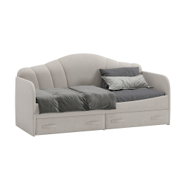 Кровать Сабрина 900 ТД-307.12.02, велюр мокко светлый