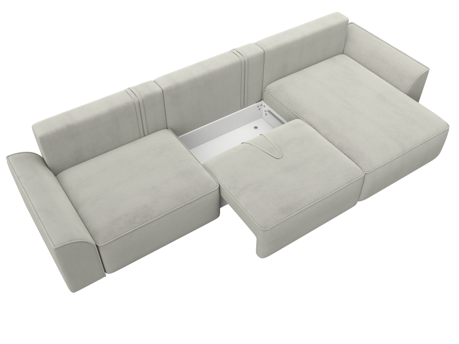 Диваны угловые в гостиную, Диван угловой Лига-048 НПБ лонг, велюр TOWER