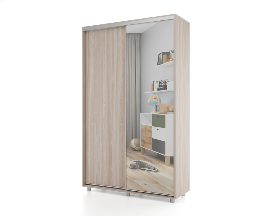 Шкафы-купе 2-х дверные, Шкаф-купе PRIME, 120х45 с зеркалом