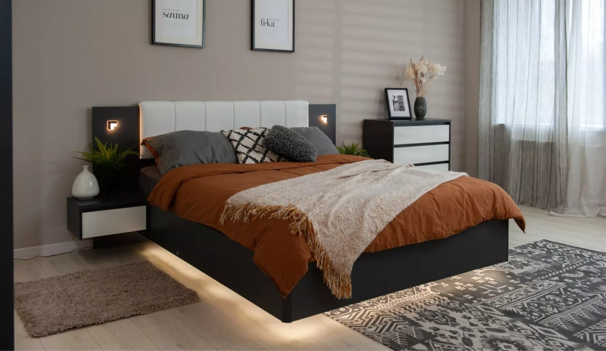 Кровати с мягким изголовьем, Кровать Мишель 160 МИ, без основания, антрацит