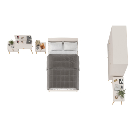 Спальня Афина в цвете кашемир серый спальное место 1200х2000 мм.