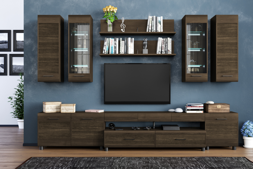 Стенки для гостиной, Модульная гостиная Камелия композиция 9