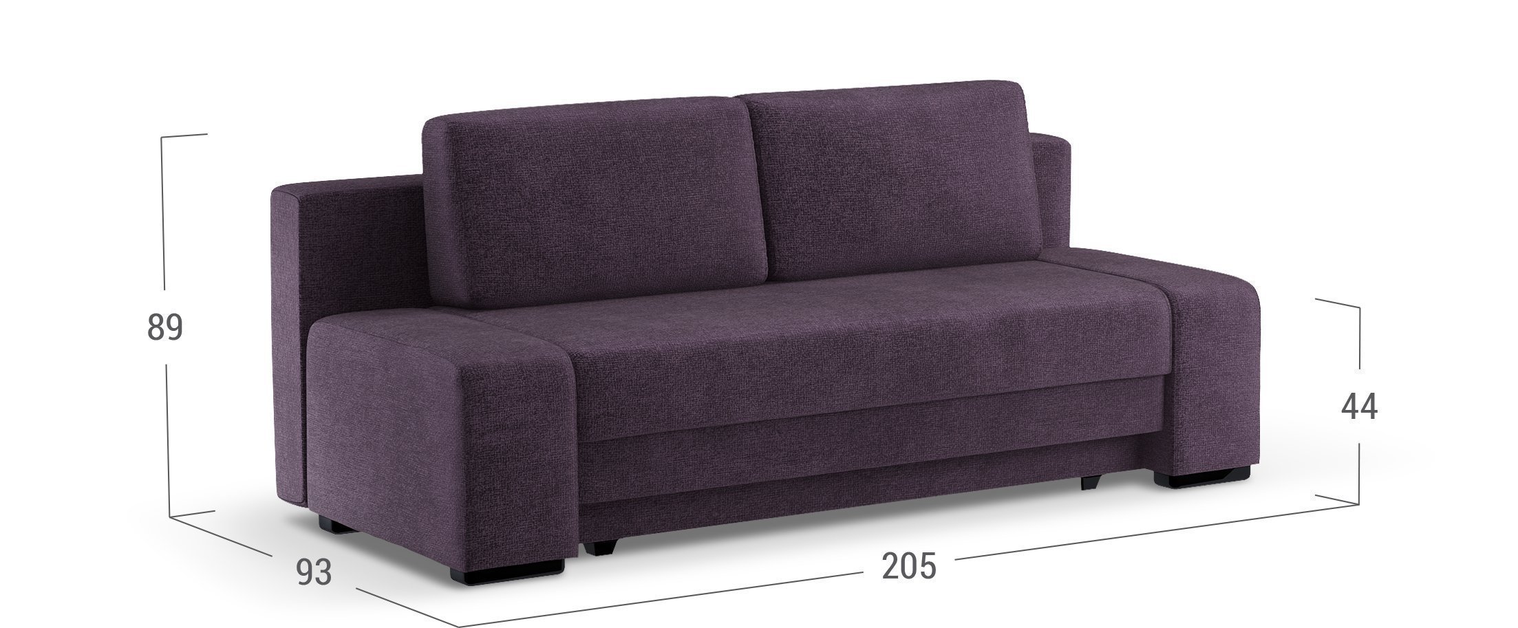 Классический прямой диван-еврокнижка в гостиной