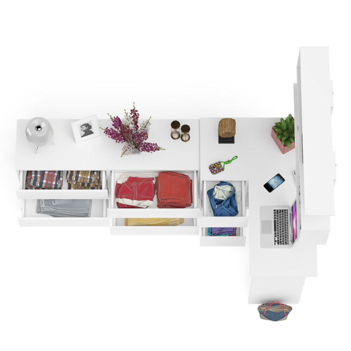 Домашние кабинеты, Стол угловой компьютерный Мори МС-16 левый с навесной книжной полкой и комодом МК1380.6