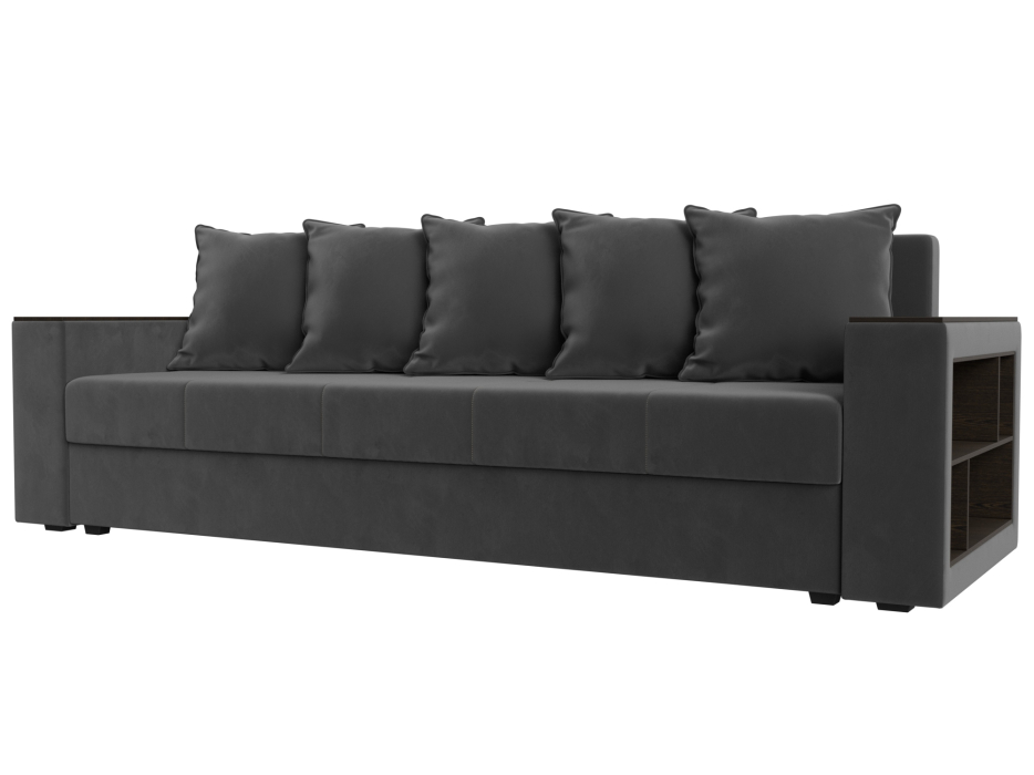 Диваны прямые, Диван прямой Дубай Лайт полки справа, велюр