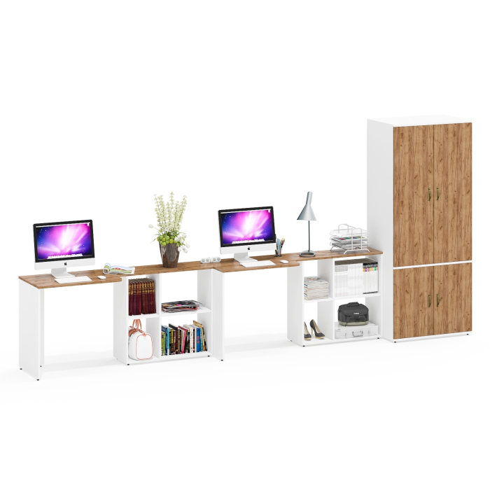 Домашние кабинеты, Место для хранения Лидер-8 19Б и два рабочих стола Лидер-8