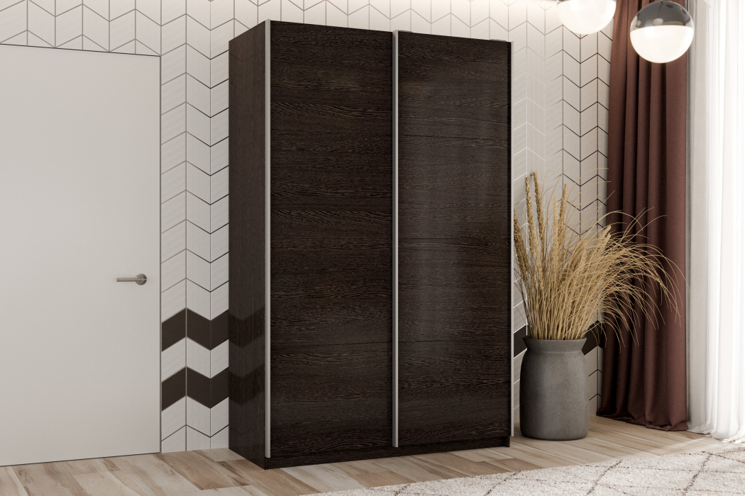 Шкафы-купе 2-х дверные, Шкаф-купе Smart 1222 2х дверный (фасады ЛДСП) профиль серебро