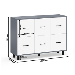 Комод РВК 127-1204 12-ть выдвижных ящика