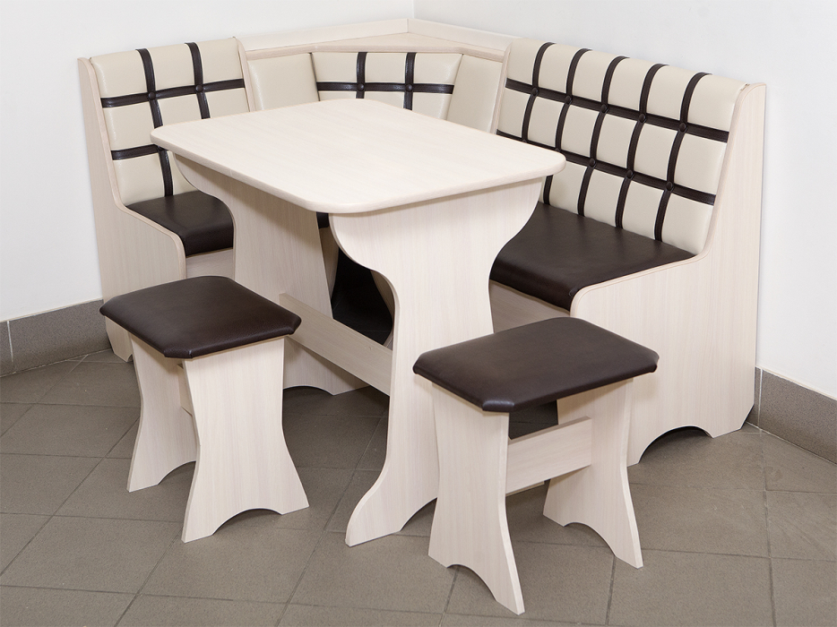 Кухонные уголки, Кухонный уголок Стиль 19Л (со столом СТ4) Дуб млечный