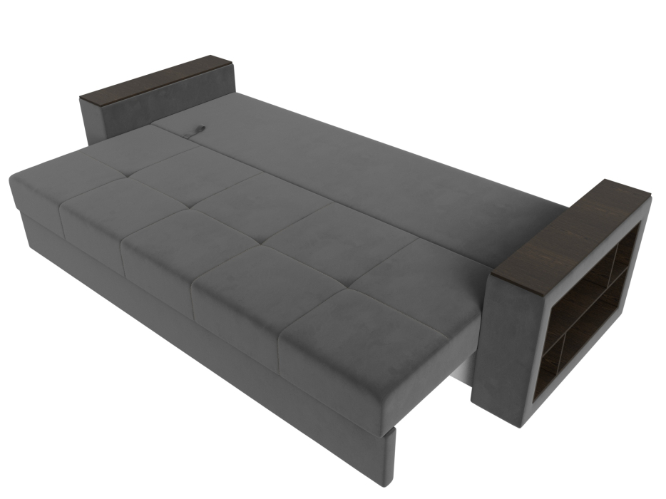 Диваны прямые, Диван прямой Дубай Лайт полки справа, велюр