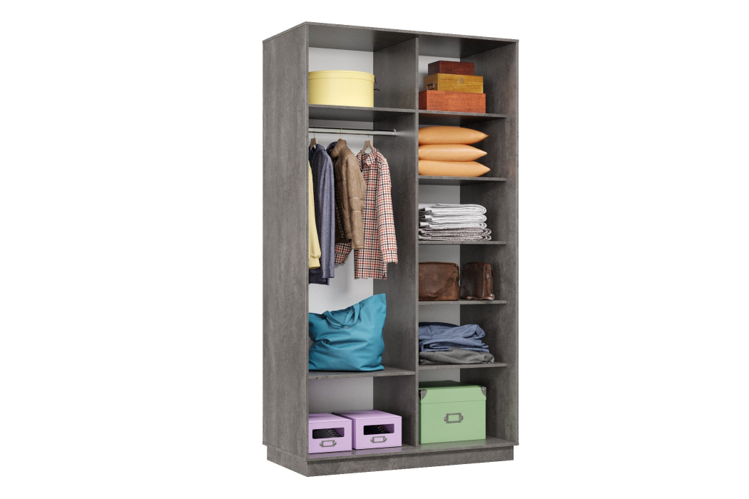 Шкафы-купе 2-х дверные, Шкаф-купе Премьер 02 (01ЗГ;01ЗГ) фасады зеркало графит/двухдверный/Профиль чёрный муар