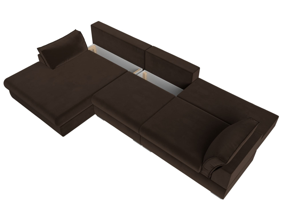 Диваны угловые в гостиную, Угловой диван Пекин Long угол левый, НПБ, микровельвет