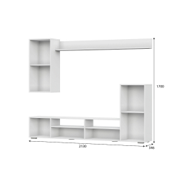 Стенка в гостиную МГС 4, белый/белый глянец