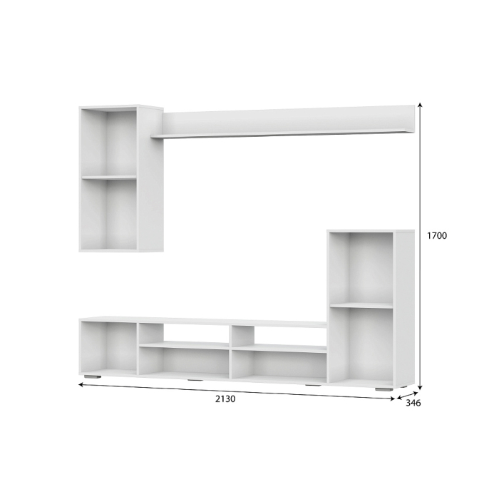 Стенки для гостиной, Стенка в гостиную МГС 4, белый/белый глянец