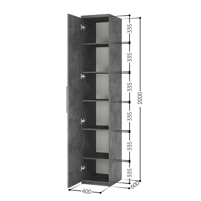 Для одежды, Шкаф с полками Мелодия МП-11 40х60