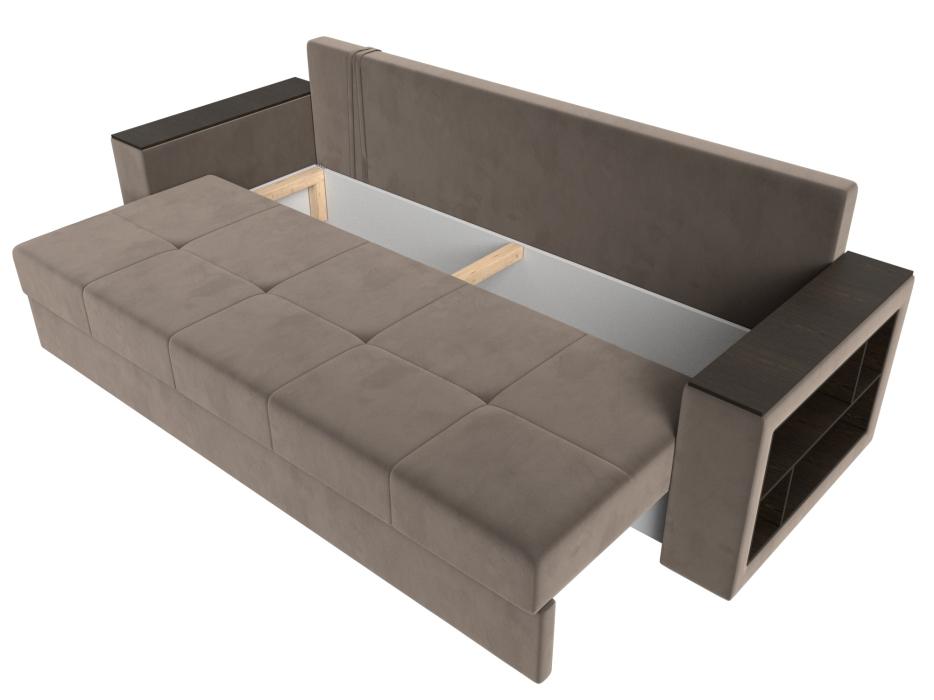 Диваны прямые, Диван прямой Дубай Лайт полки справа, велюр