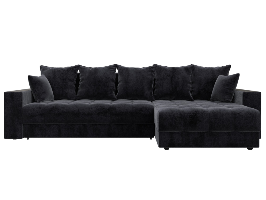 Диваны угловые в гостиную, Диван угловой с декором и полкой Лига-050 НПБ, велюр TOWER