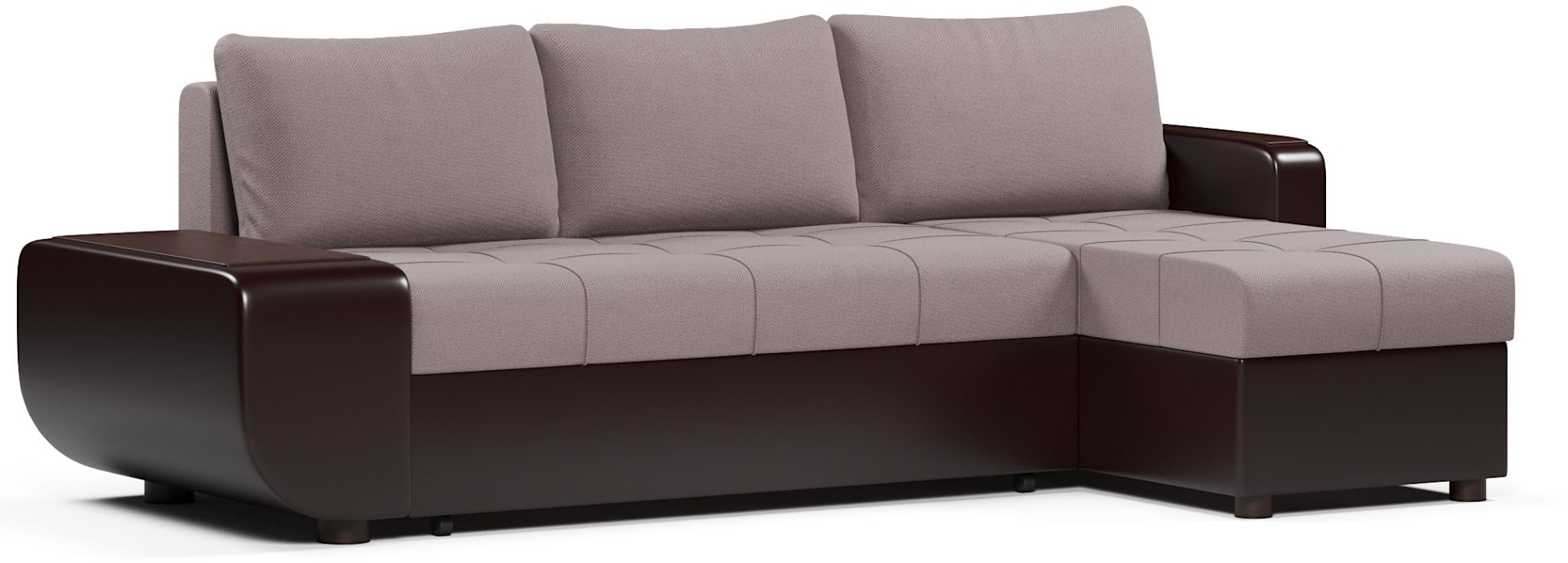 Диваны угловые в гостиную, Диван-кровать угловой Атланта со столиком еврокнижка,велюр+экокожа