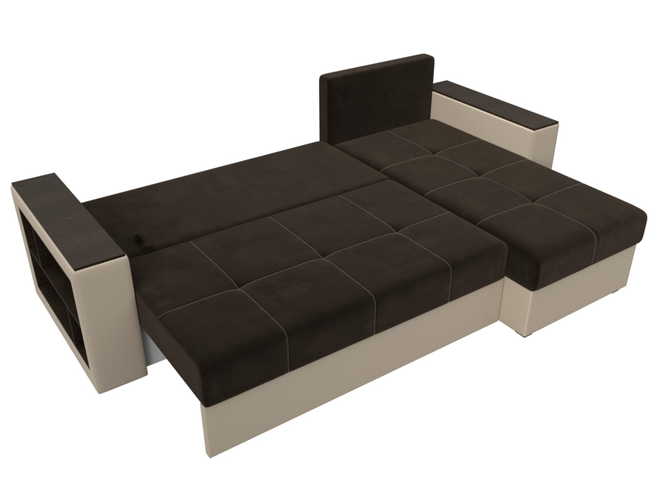 Диваны угловые в гостиную, Диван угловой Дубай Лайт угол универсальный, микровельвет/экокожа