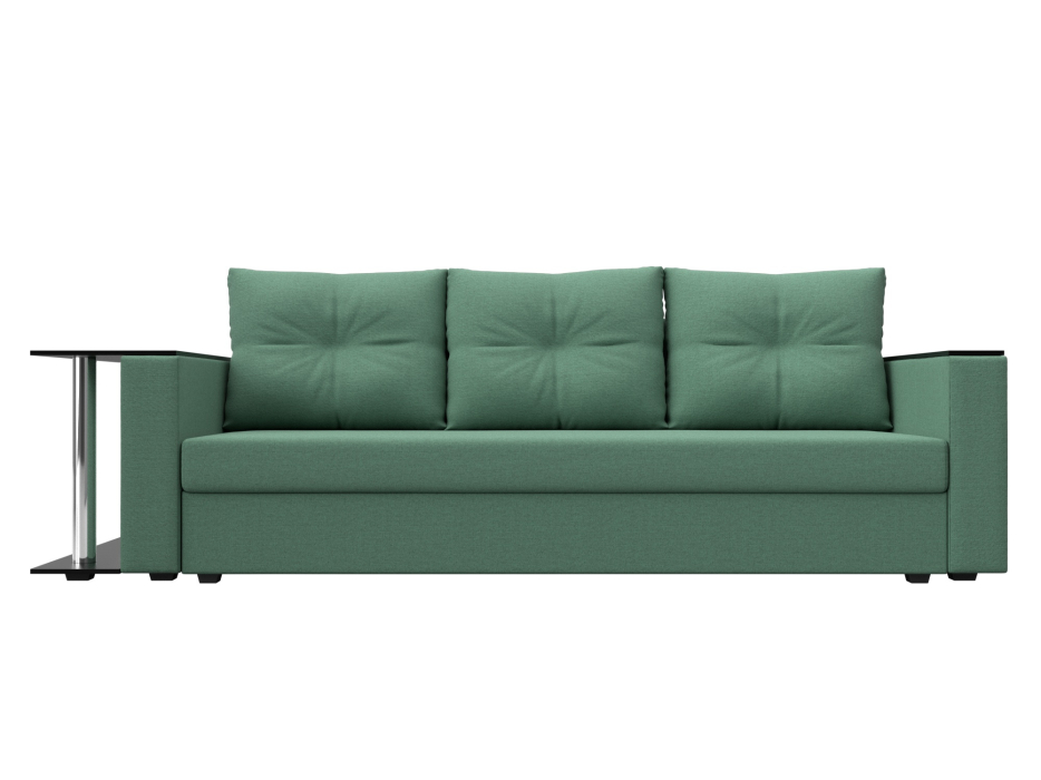 Диваны еврокнижки, Диван прямой Атланта со столом слева, рогожка Амур