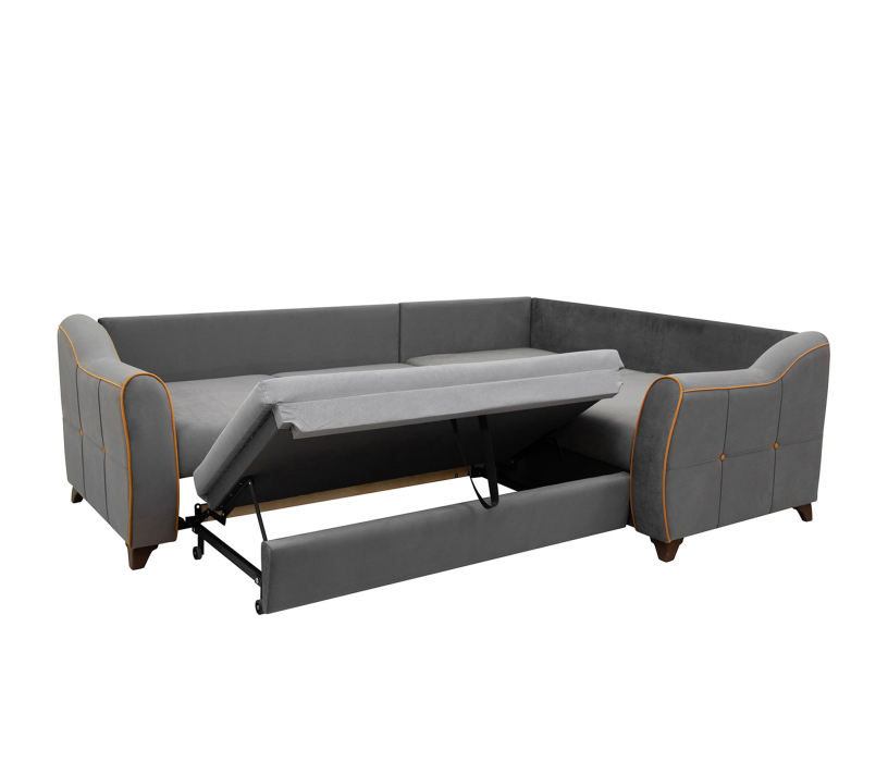 Диваны угловые в гостиную, Угловой диван Френсис, Велюр Амиго