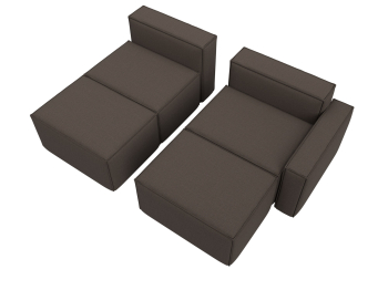 Диван угловой модульный Лига-063 угол правый, рогожка Амур