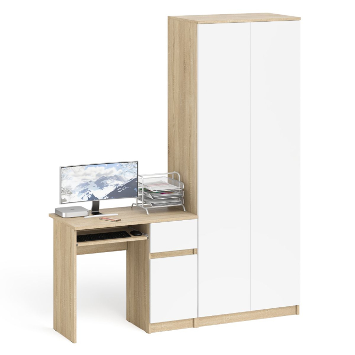 Компьютерные столы, Шкаф 2-х дверный Мори МК800 и компьютерный стол МС-1 дверь и ящик справа
