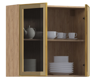 Навесной шкаф Регина РП-80 (Дуб Вотан/Витрина Золото)