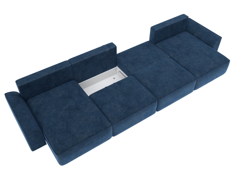 Диваны прямые со спальным местом, Диван п-образный Лига-048 НПБ лонг, велюр BRUT