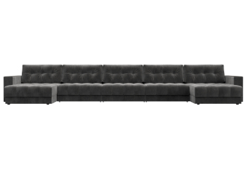 Диван П-образный с декором Лига-049 НПБ Мегалонг, велюр TOWER