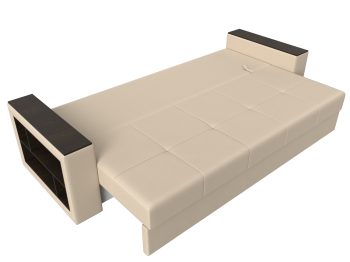 Диван прямой Дубай Лайт полки слева, экокожа