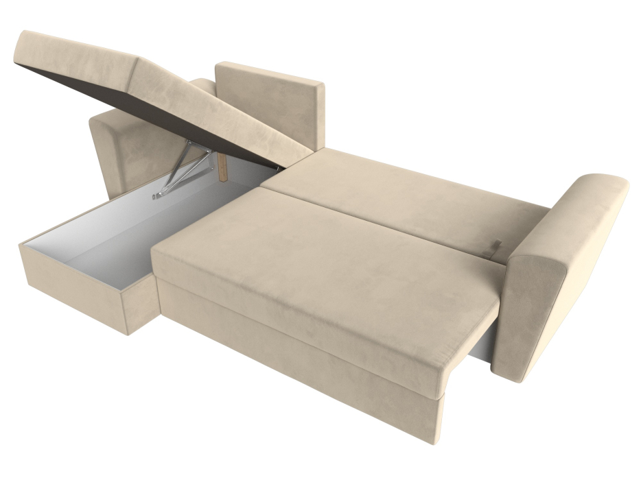 Диваны угловые в гостиную, Угловой диван Амстердам Лайт левый угол, микровельвет