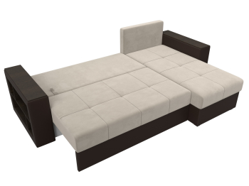 Диван угловой Дубай Лайт угол универсальный, микровельвет/экокожа