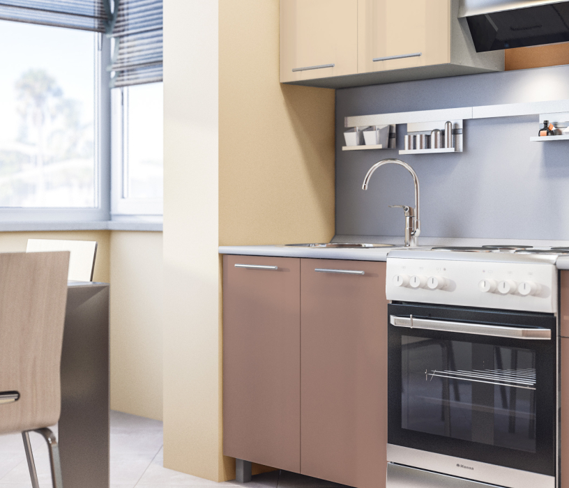 Кухонные гарнитуры, Анна Алюминий/Ваниль глянец/Капучино глянец (без учета столешницы , панели) L-2000