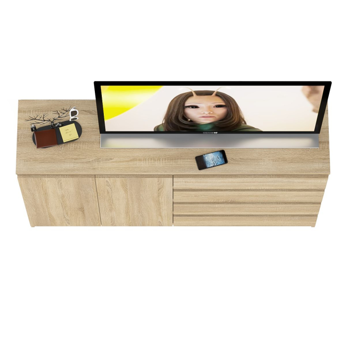 Комоды, Комод широкий на четыре ящика и две дверки Мори МК1600.1