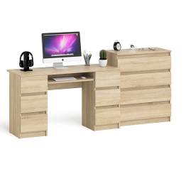 Комод 800 4-ре ящика Мори и двухтумбовый компьютерный стол МС-2