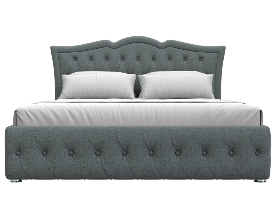 Мягкая кровать, Кровать интерьерная Герда 160, рогожка Амур