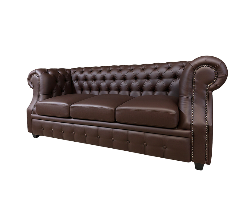 Дизайнерские диваны для гостиной, Диван Честер  Лофт 3-х местный, экокожа