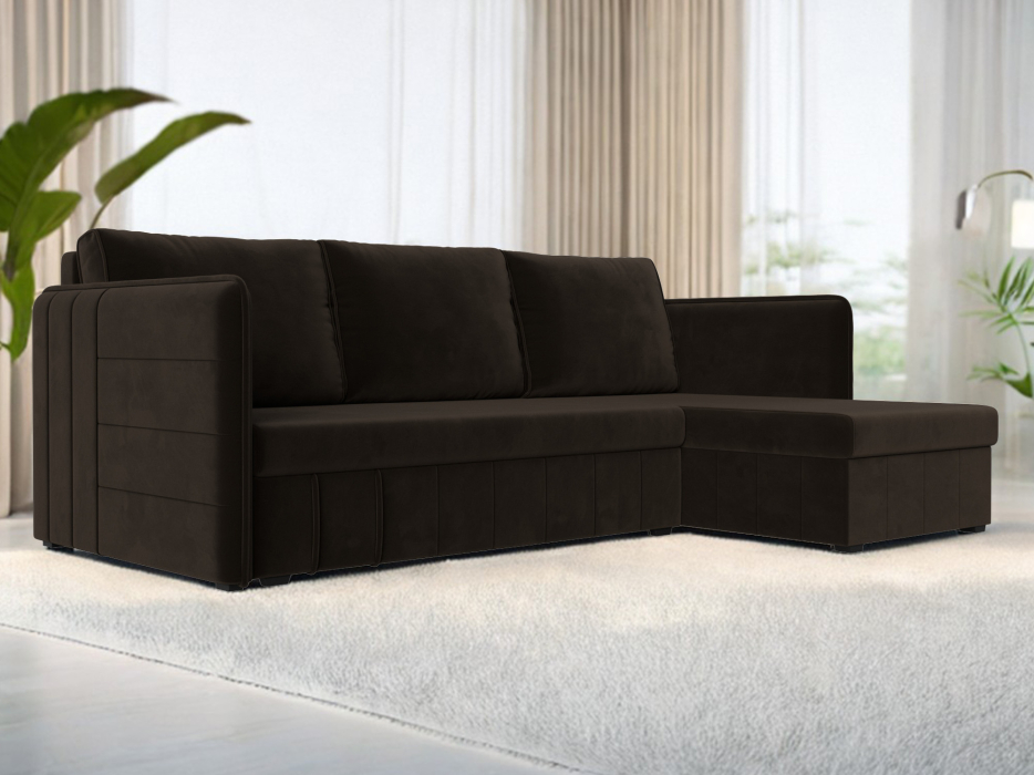 Диваны угловые в гостиную, Диван угловой Слим универсальный угол, микровельвет