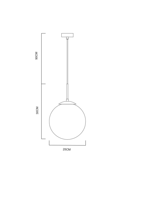 Светильник подвесной, Подвесной светильник VOLARE 20см белый